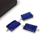 3 Pcs Lapis Lazuli Connectors, Gemstone Connectors, Bezel Connectors, Jewelry Supplies, Jewelry Making, Jewelry Findings, Lapis Lazuli Links