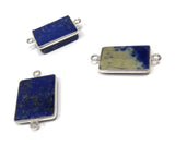 3 Pcs Lapis Lazuli Connectors, Gemstone Connectors, Bezel Connectors, Jewelry Supplies, Jewelry Making, Jewelry Findings, Lapis Lazuli Links