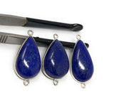 3 Pcs Lapis Lazuli Connectors, Gemstone Connectors, Bezel Connectors, Jewelry Supplies, Jewelry Making, Jewelry Findings, Lapis Lazuli Links