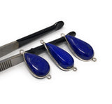 3 Pcs Lapis Lazuli Connectors, Gemstone Connectors, Bezel Connectors, Jewelry Supplies, Jewelry Making, Jewelry Findings, Lapis Lazuli Links