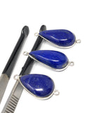 3 Pcs Lapis Lazuli Connectors, Gemstone Connectors, Bezel Connectors, Jewelry Supplies, Jewelry Making, Jewelry Findings, Lapis Lazuli Links