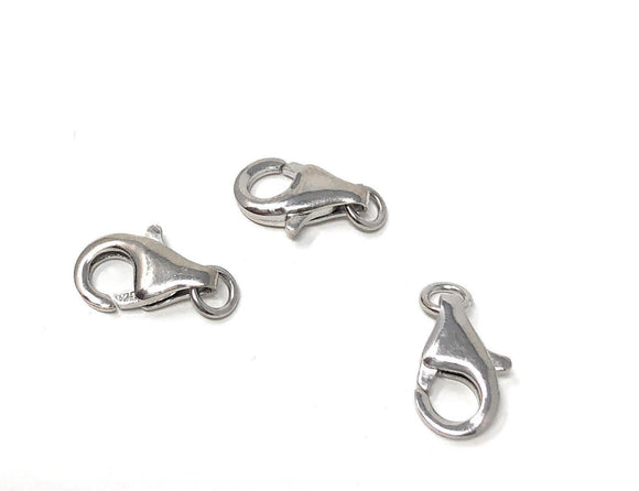 Wholesale 5 Pcs Sterling Silver Lobster Clasp, Lobster Claw Clasp, Jewelry Findings for DIY Jewelry Making, Bulk Silver findings, 11x7mm