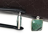 7 Pcs Emerald Gemstone Charms, Sterling Silver Charms for DIY Jewelry Making, May Birthstone Bracelet Charms, 17.5x14mm