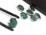 4Pcs /5Pcs Emerald Gemstone Charms, Sterling Silver Charms, May Birthstone DIY Jewelry Making Supplies, 20x15.25mm