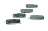 Emerald Charms, Gemstone Charms, Sterling Silver Charms, Jewelry Making, Jewelry Supplies, Add a Charm, DIY Earrings, 31.75X10.5mm, 1 Pc