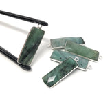 Emerald Charms, Gemstone Charms, Sterling Silver Charms, Jewelry Making, Jewelry Supplies, Add a Charm, DIY Earrings, 31.75X10.5mm, 1 Pc