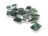 4 Pcs Wholesale Emerald Gemstone Charms, Sterling Silver Charms, Jewelry Making, Jewelry Supplies, Briolette Bracelet Charms, 16.5X9mm