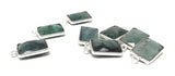 4 Pcs Wholesale Emerald Gemstone Charms, Sterling Silver Charms, Jewelry Making, Jewelry Supplies, Briolette Bracelet Charms, 16.5X9mm