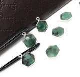 10 Pcs/11Pcs Emerald Gemstone Charms, Sterling Silver Charms for DIY Jewelry Making, May Birthstone Charms, 16.5X12mm