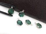 10 Pcs/11Pcs Emerald Gemstone Charms, Sterling Silver Charms for DIY Jewelry Making, May Birthstone Charms, 16.5X12mm