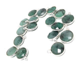 4 Pcs Emerald Gemstone Charms, Sterling Silver Briolette Charms, Jewelry Supplies for Jewelry Making, Bulk Wholesale Charms, 15X12mm
