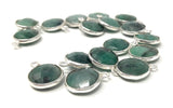 4 Pcs Emerald Gemstone Charms, Sterling Silver Briolette Charms, Jewelry Supplies for Jewelry Making, Bulk Wholesale Charms, 15X12mm
