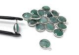 4 Pcs Emerald Gemstone Charms, Sterling Silver Briolette Charms, Jewelry Supplies for Jewelry Making, Bulk Wholesale Charms, 15X12mm
