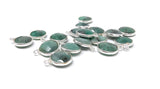 4 Pcs Emerald Gemstone Charms, Sterling Silver Briolette Charms, Jewelry Supplies for Jewelry Making, Bulk Wholesale Charms, 15X12mm