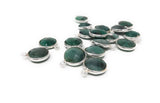 4 Pcs Emerald Gemstone Charms, Sterling Silver Briolette Charms, Jewelry Supplies for Jewelry Making, Bulk Wholesale Charms, 15X12mm