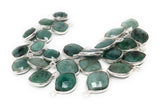 Set of emerald gemstone charms from Akstar Gems, sterling silver jewelry making supplies for designers