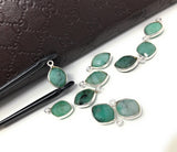 Emerald gemstone charm associated with heart chakra, green healing crystal jewelry making charm