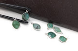 Emerald gemstone charm associated with heart chakra, green healing crystal jewelry making charm