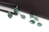 Emerald gemstone charm associated with heart chakra, green healing crystal jewelry making charm