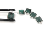 Emerald Charms, Gemstone Charms, Sterling Silver Charms, Jewelry Making, Jewelry Supplies, Add a Charm, Bracelet Charms, 14X11mm, 1 Pc