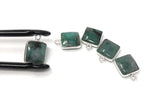 Emerald Charms, Gemstone Charms, Sterling Silver Charms, Jewelry Making, Jewelry Supplies, Add a Charm, Bracelet Charms, 14X11mm, 1 Pc