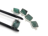 Emerald Charms, Gemstone Charms, Sterling Silver Charms, Jewelry Making, Jewelry Supplies, Add a Charm, Bracelet Charms, 14X11mm, 1 Pc