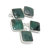 Emerald Charms, Gemstone Charms, Sterling Silver Charms, Jewelry Making, Jewelry Supplies, Add a Charm, Bracelet Charms, 14X11mm, 1 Pc
