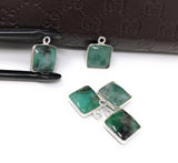 Emerald Charms, Gemstone Charms, Sterling Silver Charms, Jewelry Making, Jewelry Supplies, Add a Charm, Bracelet Charms, 14X11mm, 1 Pc