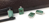 Emerald Gemstone Charms, Sterling Silver Charms, Jewelry Making, Jewelry Supplies, Add a Charm, Bracelet Charms, 17X10mm, 1 Pc