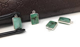 Emerald Gemstone Charms, Sterling Silver Charms, Jewelry Making, Jewelry Supplies, Add a Charm, Bracelet Charms, 17X10mm, 1 Pc
