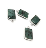 Emerald Gemstone Charms, Sterling Silver Charms, Jewelry Making, Jewelry Supplies, Add a Charm, Bracelet Charms, 17X10mm, 1 Pc