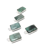 5Pcs Emerald Charms, Gemstone Charms, Sterling Silver Charms, Jewelry Making, Jewelry Supplies, Add a Charm, Bracelet Charms, 16X9mm