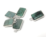 5Pcs Emerald Charms, Gemstone Charms, Sterling Silver Charms, Jewelry Making, Jewelry Supplies, Add a Charm, Bracelet Charms, 16X9mm
