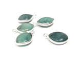 5Pcs Emerald Gemstone Charms, Sterling Silver Charms for DIY Jewelry Making, May Birthstone Bracelet Charms, 17.5X11mm