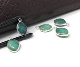 5Pcs Emerald Gemstone Charms, Sterling Silver Charms for DIY Jewelry Making, May Birthstone Bracelet Charms, 17.5X11mm
