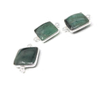 3Pcs Emerald Connectors, Gemstone Connectors, Silver Connectors, Jewelry Making, Jewelry Supplies, Jewelry findings, DIY Jewelry, 20X14mm