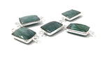 5Pcs Emerald Connectors, Gemstone Connectors, Sterling Silver Connectors, Jewelry Making, Jewelry Supplies, Bracelet Connectors, 20X10mm