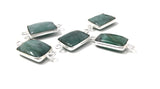 5Pcs Emerald Connectors, Gemstone Connectors, Sterling Silver Connectors, Jewelry Making, Jewelry Supplies, Bracelet Connectors, 20X10mm