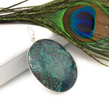 Natural Azurite Malachite Pendant, Genuine Gemstone Sterling Silver Pendant, Wholesale Jewelry for DIY Jewelry Making