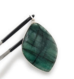 Emerald Sterling Silver Pendant, Natural Gemstone Pendant, Emerald Pendant, May Birthstone Jewelry, Wholesale DIY Jewelry Making