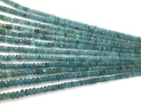 7.5" Natural Tourmaline Gemstone Beads, Paraiba Color Tourmaline Beads, Indicolite Tourmaline Beads, Bulk Wholesale Beads, 2.75mm - 4mm
