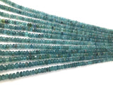 7.5" Natural Tourmaline Gemstone Beads, Paraiba Color Tourmaline Beads, Indicolite Tourmaline Beads, Bulk Wholesale Beads, 3mm - 4.5mm