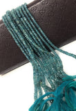 7.5" Natural Tourmaline Gemstone Beads, Paraiba Color Tourmaline Beads, Indicolite Tourmaline Beads, Bulk Wholesale Beads, 3mm - 4.5mm