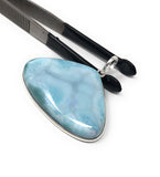 Natural Gemstone Larimar Pendant, Sterling Silver Jewelry, Dominican Republic Pendant at Wholesale Price, Gifts for Her, 41.25x46mm