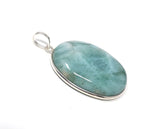Larimar Pendant, Gemstone Pendant, Larimar, Gemstone Jewelry, Silver Pendant, Sterling Silver Pendant, Natural Gemstone Pendant, 47.65x25mm