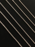 Sterling Silver Necklace Chain, Silver Link Chain 1.3mm, Jewelry Findings, Wholesale DIY Jewelry Making Supplies, 18" Plus 2" Extender Chain