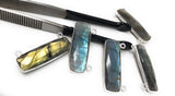 3 Pcs Labradorite Gemstone Connector, Sterling Silver Bar Connectors, Large DIY Jewelry Making Connector Charms , 28.5mmx13mm