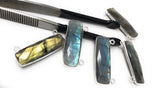 3 Pcs Labradorite Gemstone Connector, Sterling Silver Bar Connectors, Large DIY Jewelry Making Connector Charms , 28.5mmx13mm