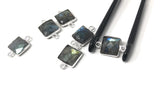 4 Pcs Labradorite Gemstone Connector, Sterling Silver Connectors, Wholesale Jewelry Findings for Jewelry Making, Jewelry Supplies, 17.5x11mm