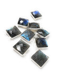 Labradorite Gemstone Connector, Sterling Silver Connectors, Wholesale Jewelry Findings for Jewelry Making, Jewelry Supplies, 17.5x13.5mm